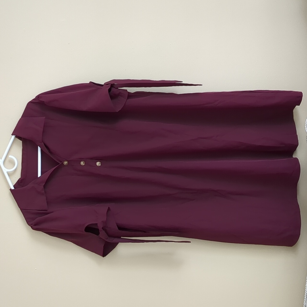 2XL Shein Curve Dress Ties on Sleeves Collared